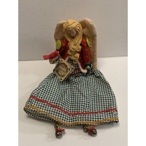 Russ Angel Shelf Sitter The Christmas Sampler Resin Fabric Holiday Decor - Picture 1 of 9